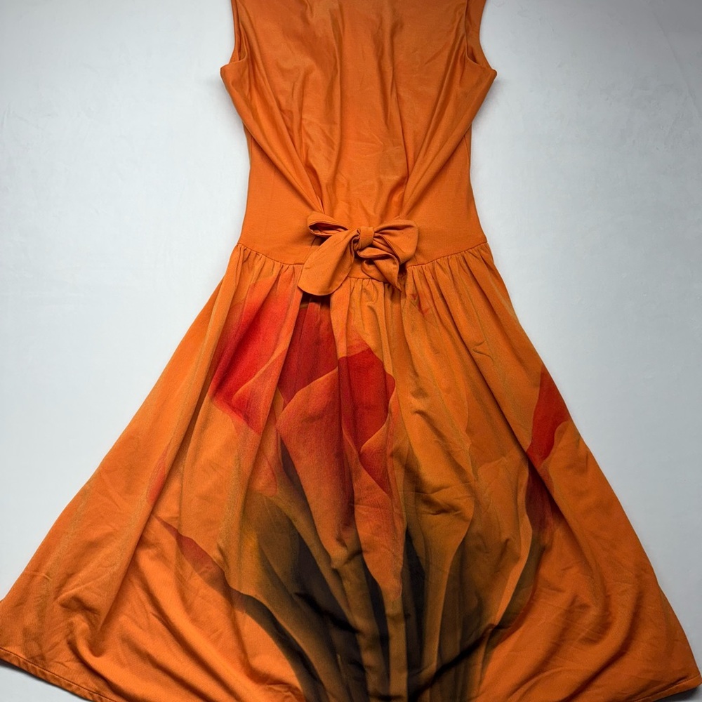 Love Orange Midi Sundress Sleeveless Scoop Neck